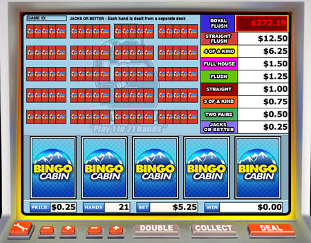 bingo cabin jacks or better video poker online casino game