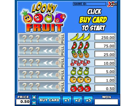 bingo cabin loony fruit online instant win game