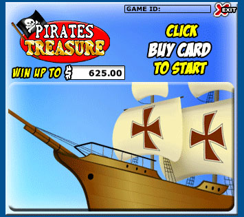 bingo cabin pirates treasure scratch cards online instant win game