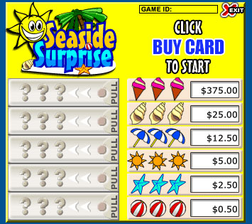 bingo cabin seaside surprise pull tabs online instant win game