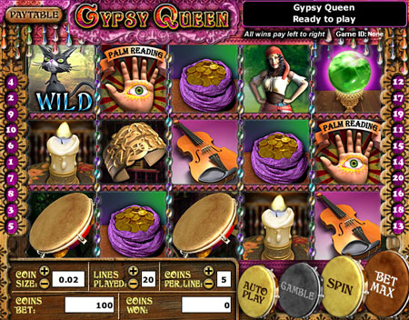 bingo cabin gypsy queen 5 reel online slots game