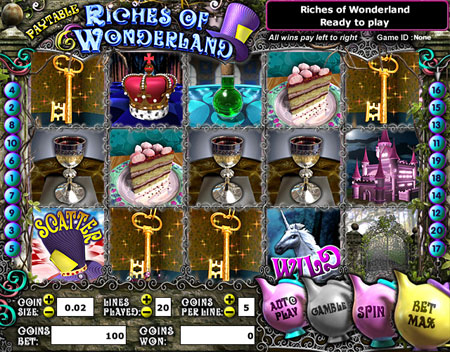 bingo cabin riches of wonderland 5 reel online slots game